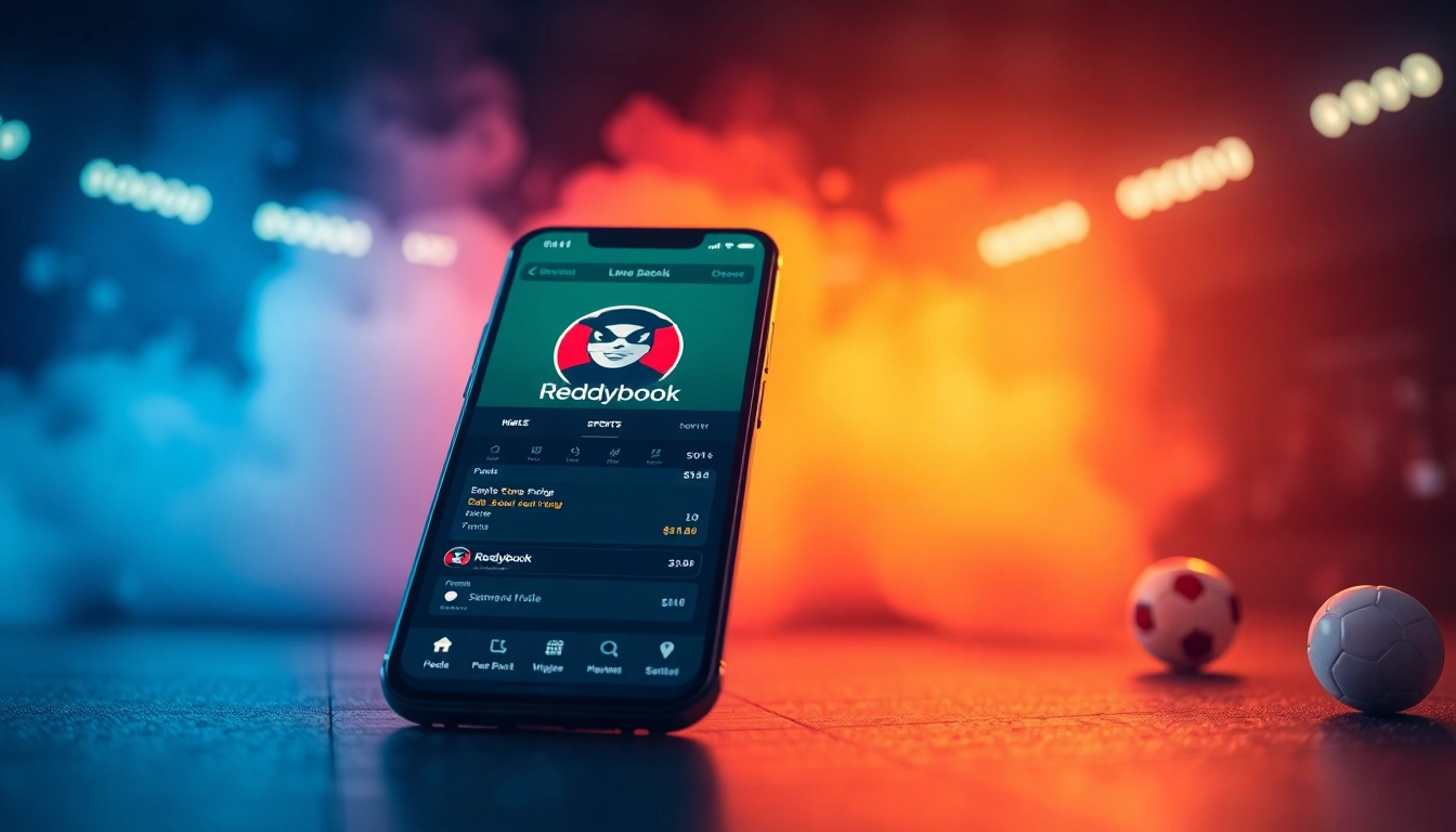 Reddybook sports betting platform on mobile app with live odds and betting options, showcasing user engagement and vibrant interface for sports enthusiasts.