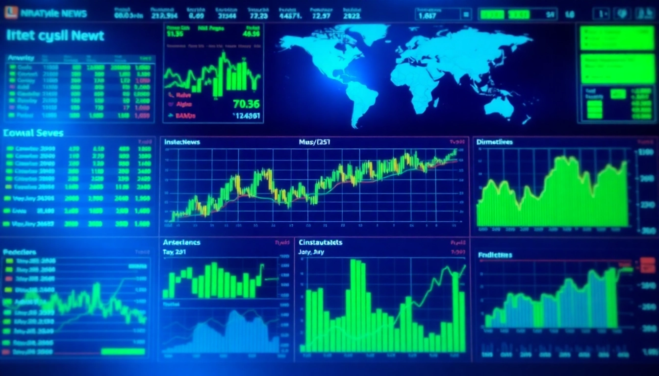 Global Investment Market News analysis showing financial charts and world stock market data for