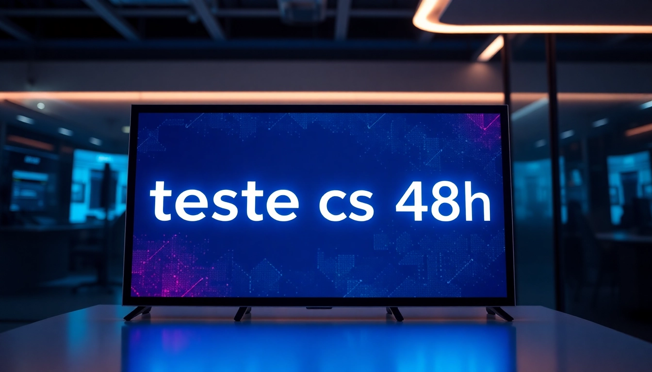 Professional graphic illustrating teste cs 48h with clear icons, modern design, and a focus on