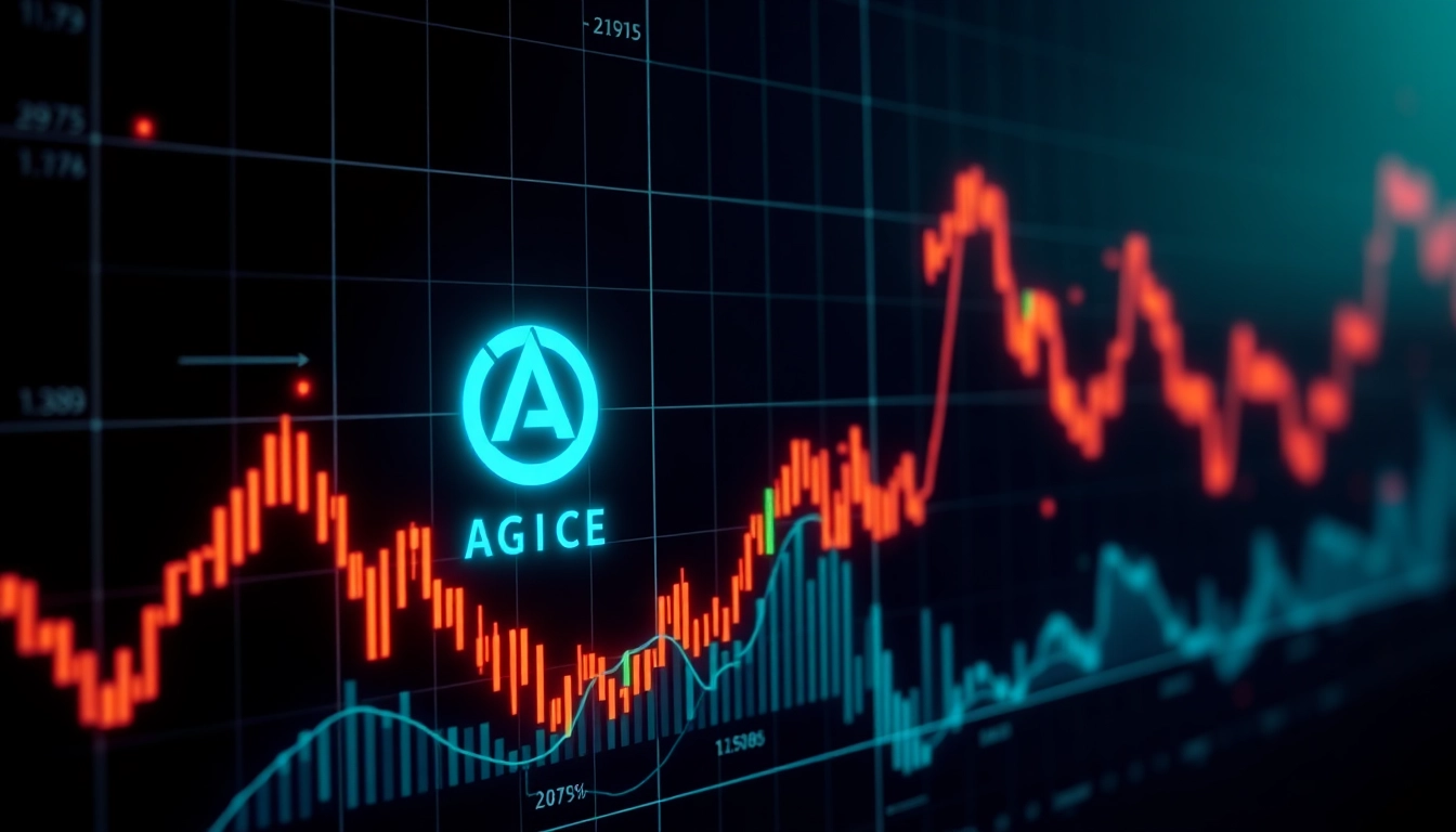 High-tech digital chart displaying aicoin market data for investors and traders, emphasizing