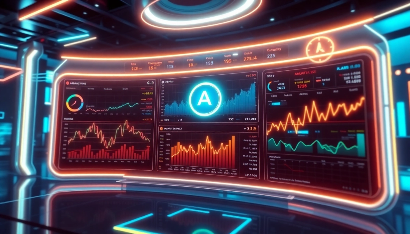 Modern analytic platform showcasing aicoin cryptocurrency trends with vibrant charts and data